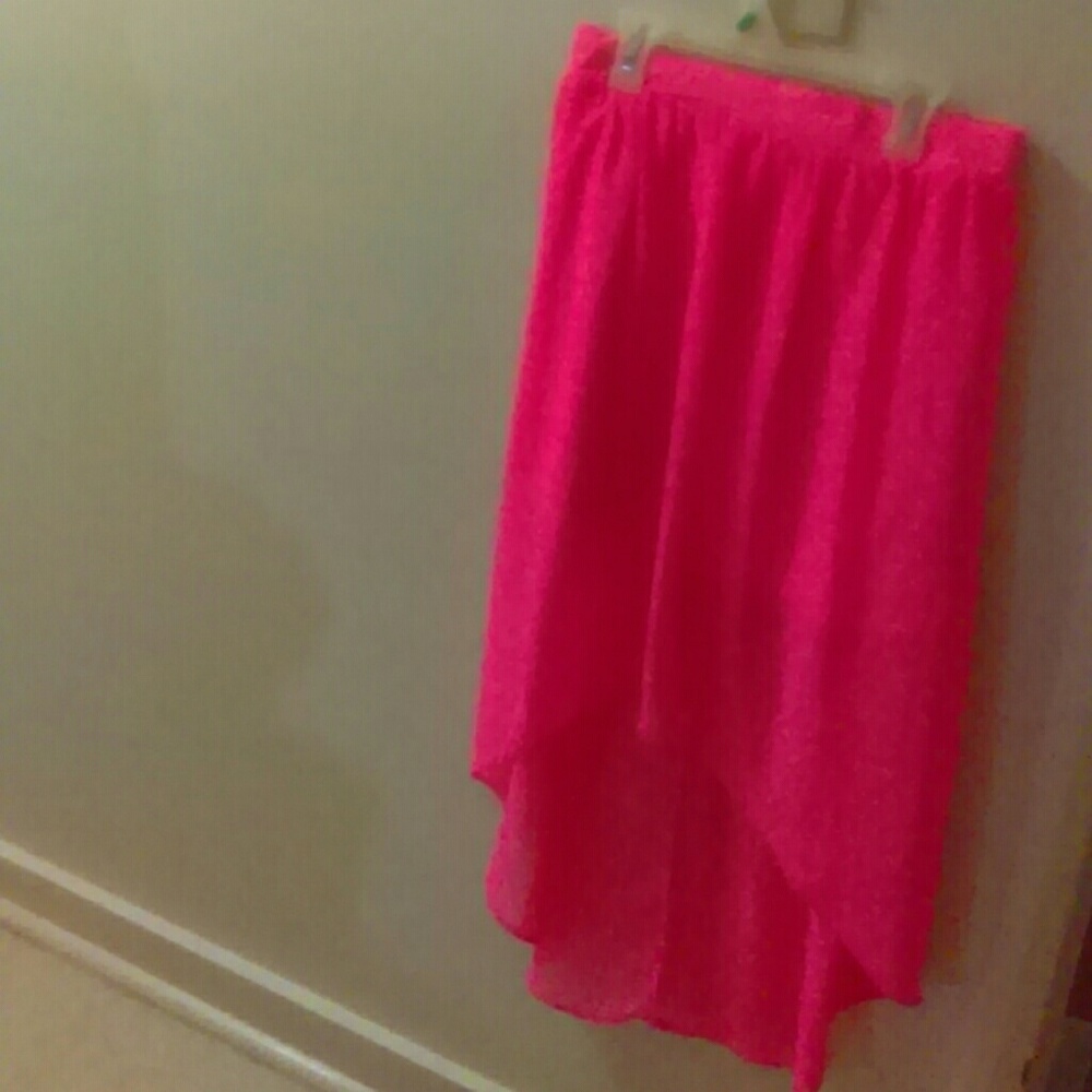 Pink High Low Skirt